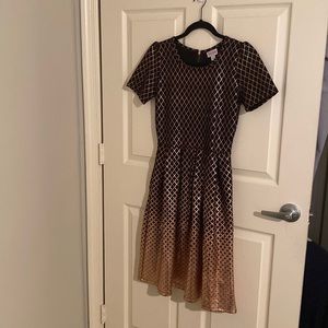 LuLaRoe Elegant collection Amelia size small black and rose gold